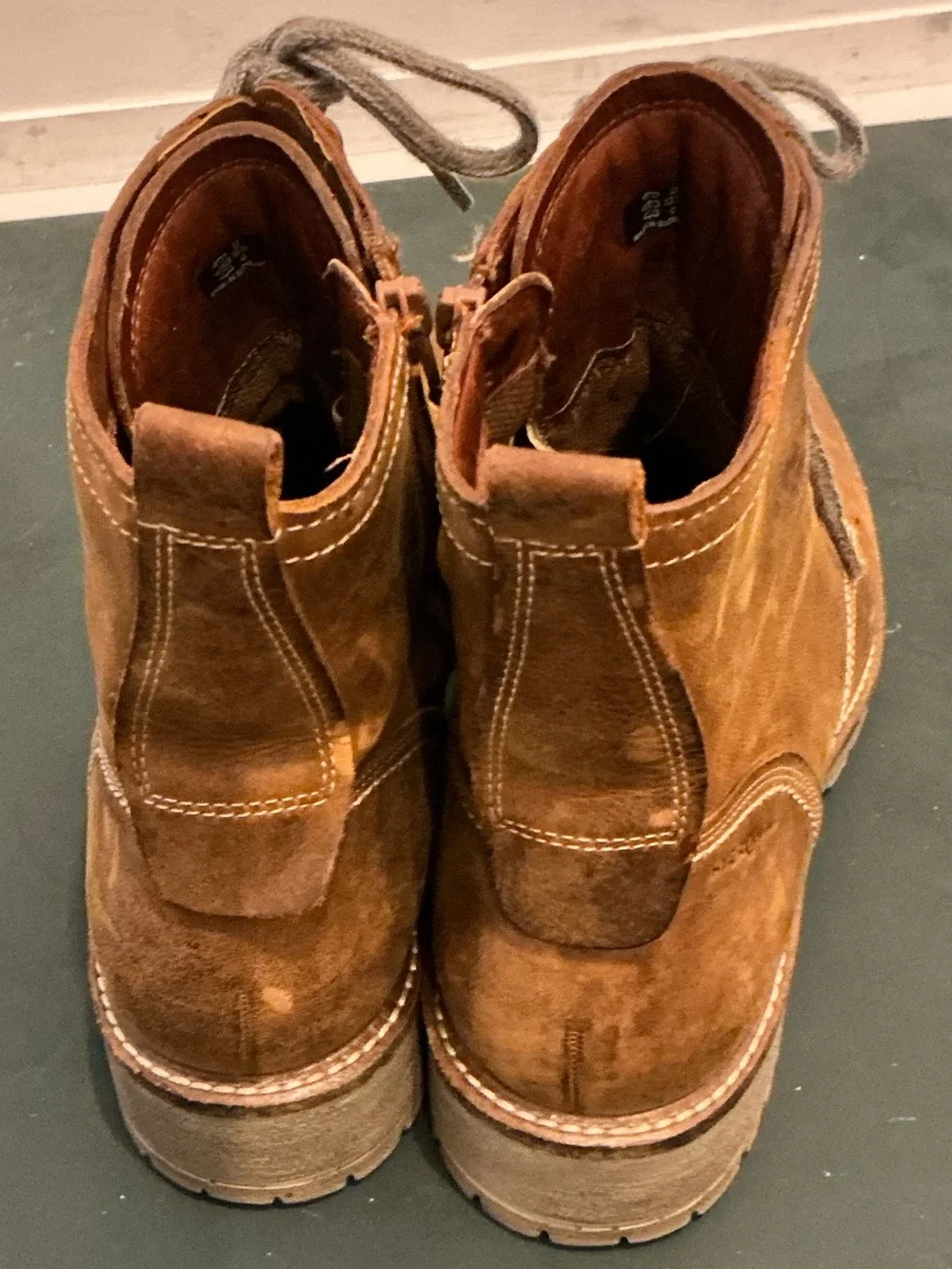 Ecco Men's Tan Brown Leather Lace-Up Ankle Boots